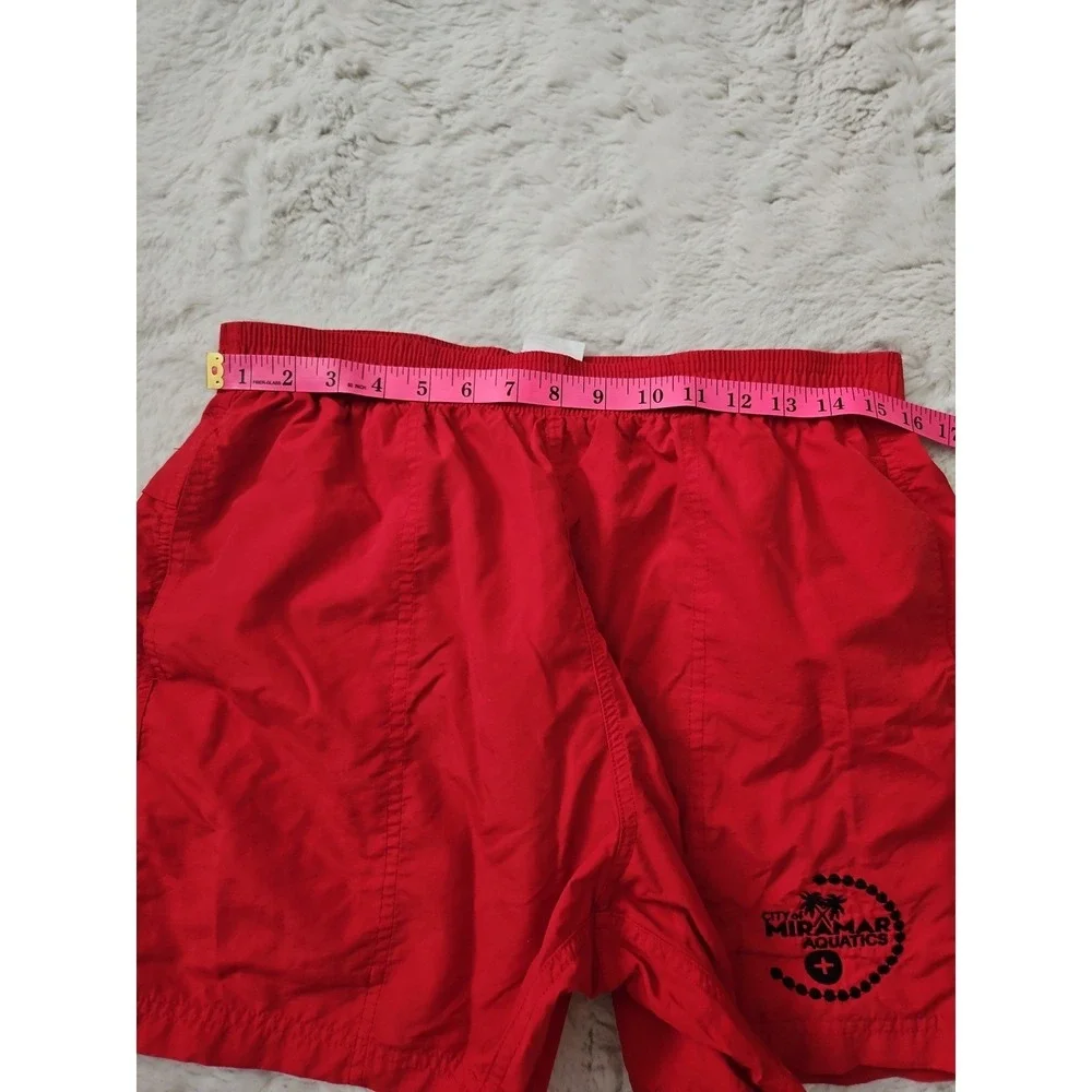 Original Watermen Men's Swim Trunks Large Red City of Miramar Aquatics Board